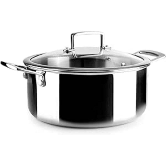 IBILI - Casserole Triply Natural Tricapa 24 cm, Acier Inoxydable, Induction, Antiadhésive