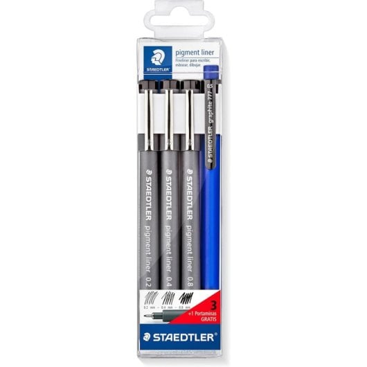 3 Marqueurs Noirs à Base d'Eau avec Crayon Mécanique Offert Staedtler