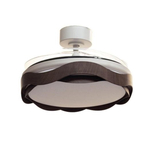 Ventilador de techo Ondas 72W motor DC, 6480 lm, LED regulable, 4 aspas retráctiles, mando a distancia, 6 velocidades