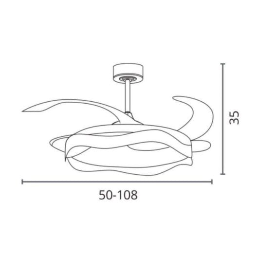 Ventilateur de plafond Bel Air Home Ondas 72W DC LED 6480 lm 4 pales