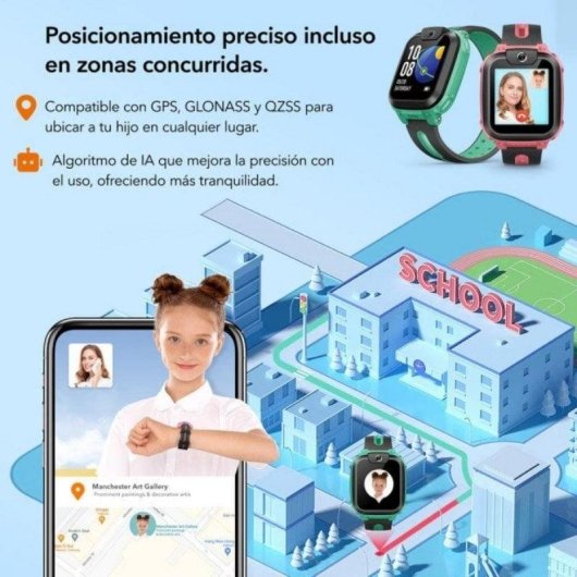 Imoo Z6 4G WiFi GPS 1.3" Touch IPX8 Viola Autonomia Bambini Controllo Parentale Camera