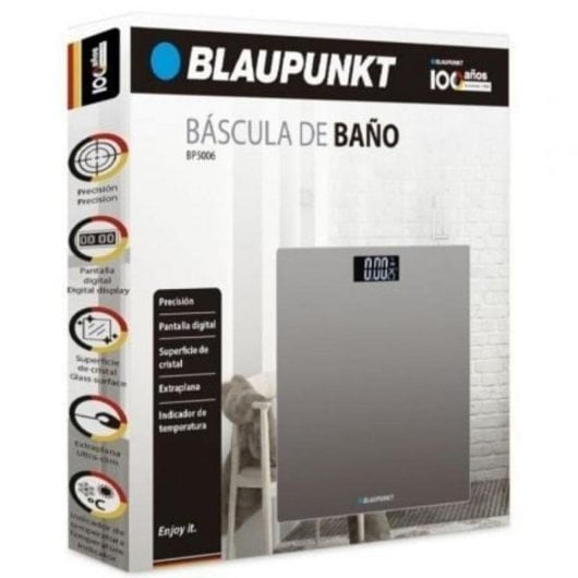 Digitale Personenwaage Blaupunkt BP5006 Gehärtetes Glas Display Temperatur Hohe Präzision
