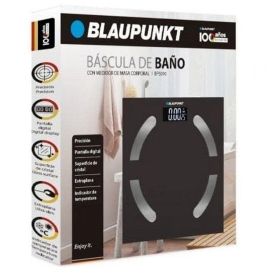 Balança Digital Blaupunkt BP5010 Vidro Temperado Preto Ecrã Retroiluminado