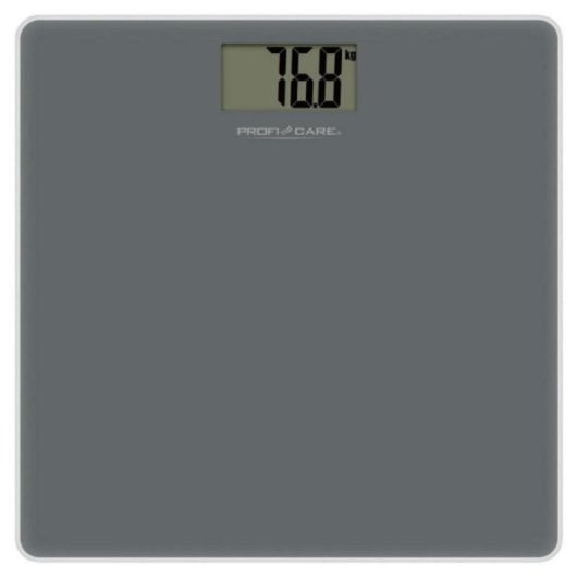 Báscula electrónica Clatronic PC-PW 3122, 180?kg, 100?g, vidrio templado, LCD, gris