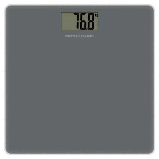 Báscula electrónica Clatronic PC-PW 3122, 180?kg, 100?g, vidrio templado, LCD, gris