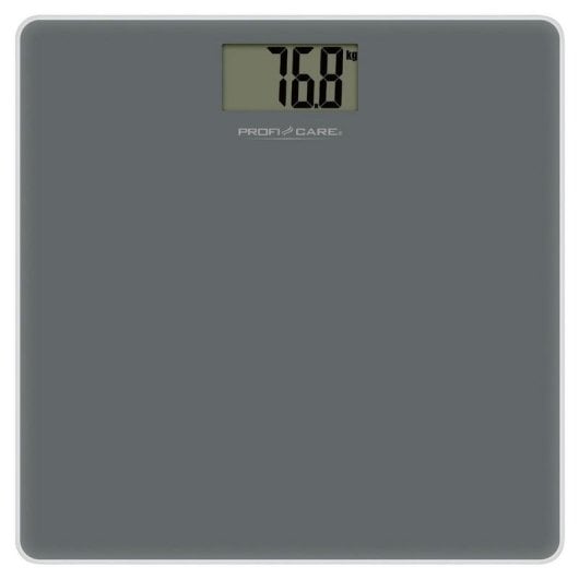 Balance de salle de bain ProfiCare PC-PW 3122 verre trempé LCD 180 kg gris
