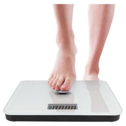 Báscula electrónica sin pilas, vidrio templado 31x31 cm, 180 kg, alta precisión, LCD grande