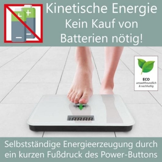 Báscula electrónica sin pilas, vidrio templado 31x31 cm, 180 kg, alta precisión, LCD grande