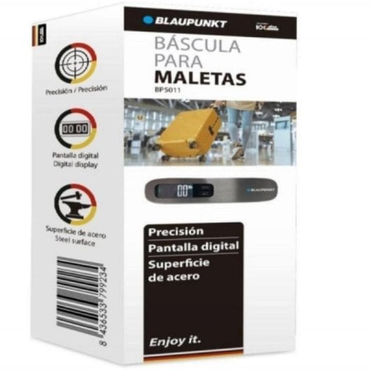 Báscula Digital para Maletas BP5011, Acero Inoxidable, Pantalla LCD Precisa y Compacta