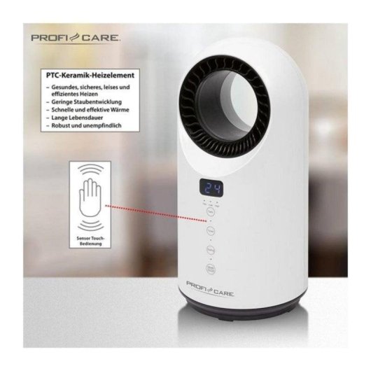 Radiador Elétrico ProfiCare PC-HL 3086 2000W Comando Painel Tátil LED