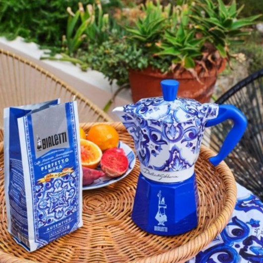 Cafeteira Moka Bialetti Dolce&Gabbana 6 chávenas alumínio compatível indução design exclusivo
