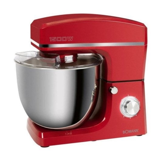 Bomann KM 6036 CB Profi-Küchenmaschine 10L 1500W Rot 8 Stufen mit Impulsfunktion