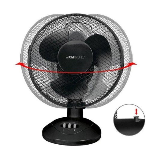 Ventilador de mesa Clatronic VL 3601 23 cm 2 velocidades oscilante negro