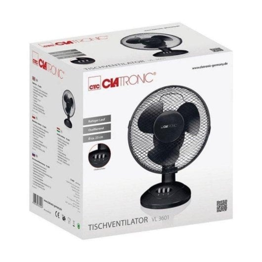 Ventilador de mesa Clatronic VL 3601 23 cm 2 velocidades oscilante negro