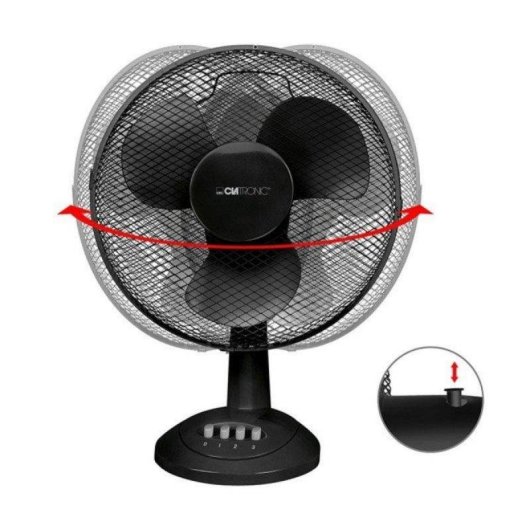 Ventilador Clatronic VL 3602 30cm 3 Velocidades Oscilante Multiposição 40W Preto