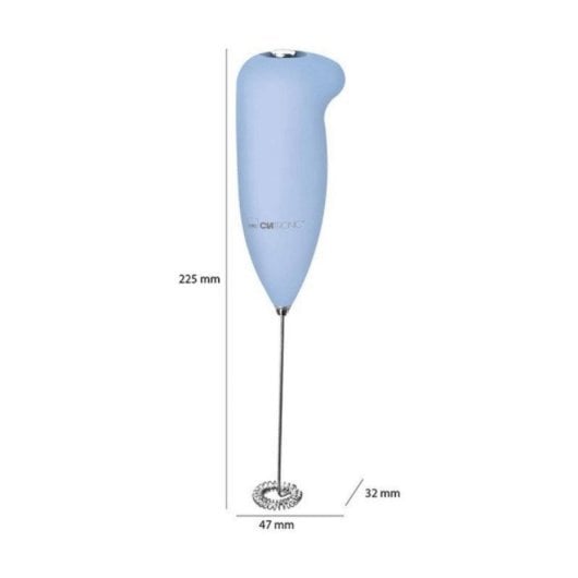 Espumador Portátil Azul em Aço Inoxidável com Motor Elétrico e Pilhas AA