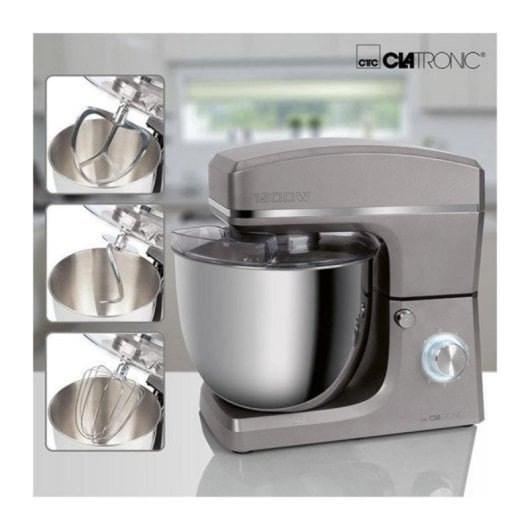 Clatronic KM 3765 Impastatrice 10 L 1500 W Acciaio Inox 8 Velocità + Pulse