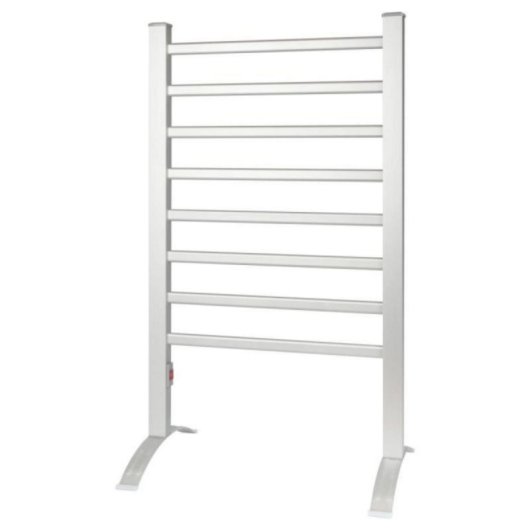 Radiador toallero eléctrico 125W aluminio, 8 elementos, montaje pared/pie, cable 1.5m, blanco, silencioso