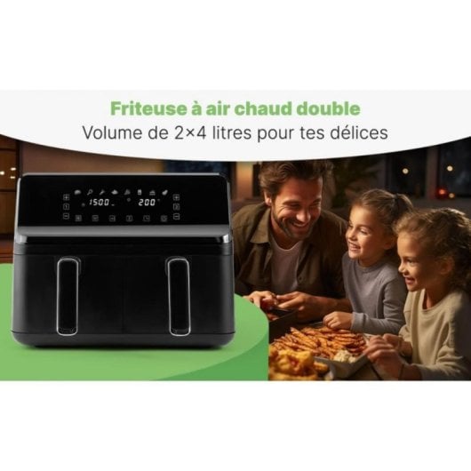 Freidora de aire Clatronic FR 3804 H 8L 2700W doble pantalla LED y 8 programas