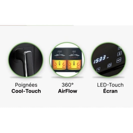 Freidora de aire Clatronic FR 3804 H 8L 2700W doble pantalla LED y 8 programas