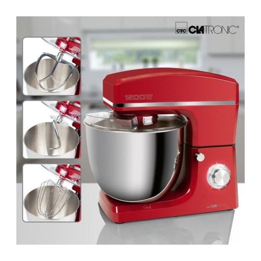 Impastatrice 10 L 8 Velocità 1500 W Acciaio Inossidabile Rosso Professionale