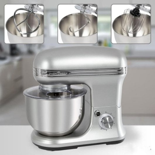 Impastatrice Professionale 1200W Acciaio Inox 5L con 8 Livelli Velocità e Movimento Rotatorio