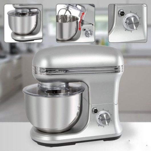 Impastatrice Professionale 1200W Acciaio Inox 5L con 8 Livelli Velocità e Movimento Rotatorio
