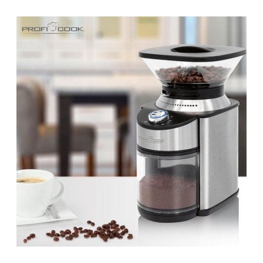 Moulin à café électrique ProfiCook PC-EKM 1205, 230 g, Acier inoxydable, 200 W, 16 positions