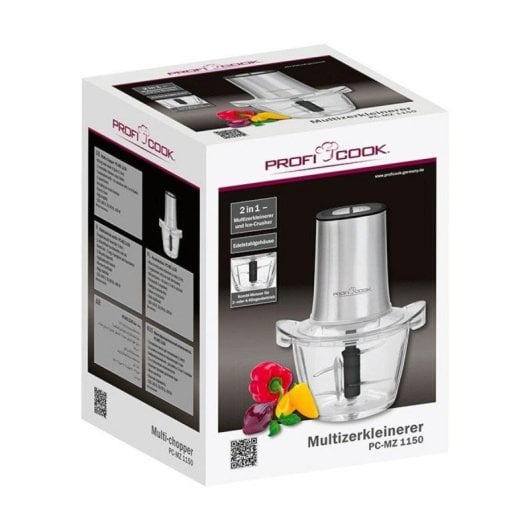 ProfiCook PC-MZ 1150 Mixer 1L Glas Edelstahl 400W 2 Geschwindigkeiten Eiscrusher
