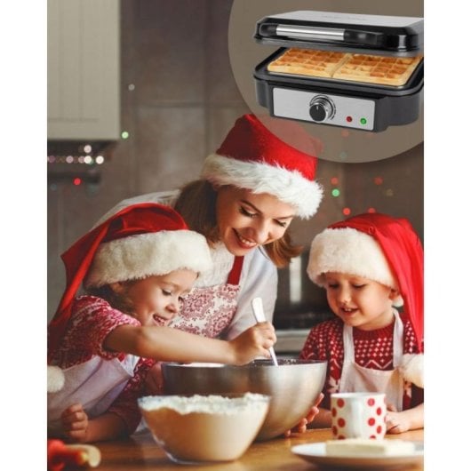 ProfiCook PC-WA 1240 Gaufrier, 2 Gaufres, Noir, Acier inoxydable, 1000 W