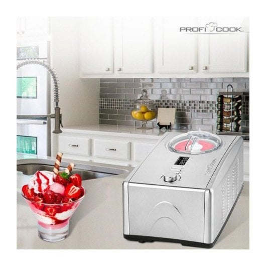 ProfiCook PC-ICM 1091 N 1,5L Edelstahl-Eismaschine mit Kompressor und LCD-Display