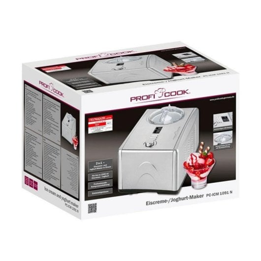 ProfiCook PC-ICM 1091 N 1,5L Edelstahl-Eismaschine mit Kompressor und LCD-Display