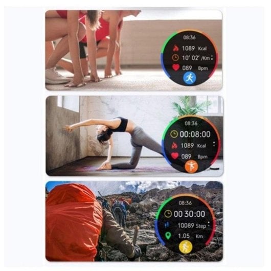 Radiant RAS21005 Bluetooth 42mm Display Digital Caixa Prateada Correa Fúcsia Monitorização Avançada Saúde Sono SpO2