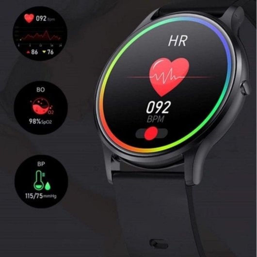 Radiant RAS21005 Bluetooth 42mm Display Digital Caixa Prateada Correa Fúcsia Monitorização Avançada Saúde Sono SpO2