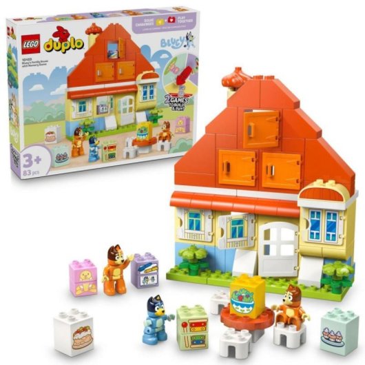Set de Construcción LEGO DUPLO Bluey Casa Familiar con Juego de Memoria, 83 piezas