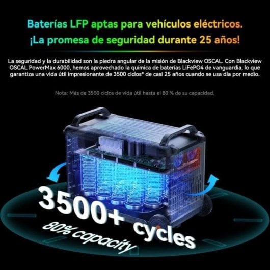 Station d’énergie OSCAL PowerMax 6000 3600Wh 4 ports AC 8 USB 2 DC Batterie LiFePO4 UPS Modulaire Panneau solaire compatible