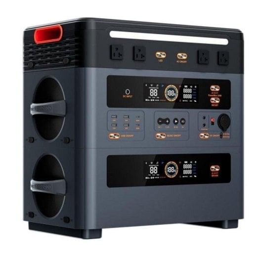 Estação de energia OSCAL PowerMax 2400 Pro 2016Wh 8 portas AC DC USB Bateria LiFePO4 Iluminação LED