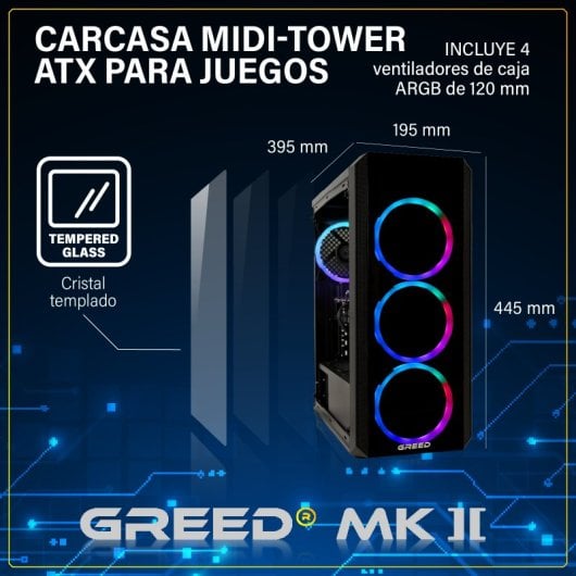 PC de Bureau GREED MK2 Intel Core i7-12700F 32 Go RAM 1 To SSD RTX 5060