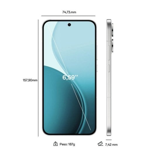 Smartphone OPPO Reno14 5G 12 Go RAM 256 Go Écran AMOLED 6,59" Double SIM 120 Hz IP69 Batterie 6 000 mAh Vert lumineux