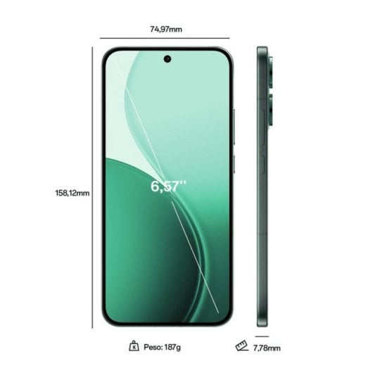 Smartphone OPPO Reno14 F 5G 8GB RAM 256GB AMOLED IP68 Grün