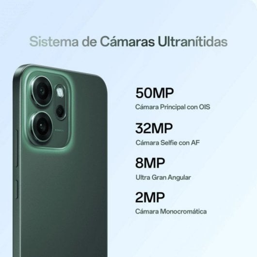 Smartphone OPPO Reno14 F 5G 8GB RAM 256GB AMOLED IP68 Grün