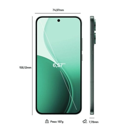 Pacchetto di lancio per smartphone OPPO Reno14 FS 5G 12 GB 512 GB 6,57" AMOLED 120 Hz Opal Blue