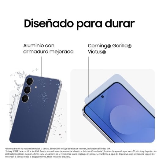 Samsung Galaxy S25 FE 8GB 256GB 6.7" Móvil Potente con Inteligencia Artificial Azul Glacial