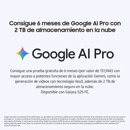 Samsung Galaxy S25 FE 8GB 512GB 6.7" Móvil Potente con Inteligencia Artificial Azul Marino