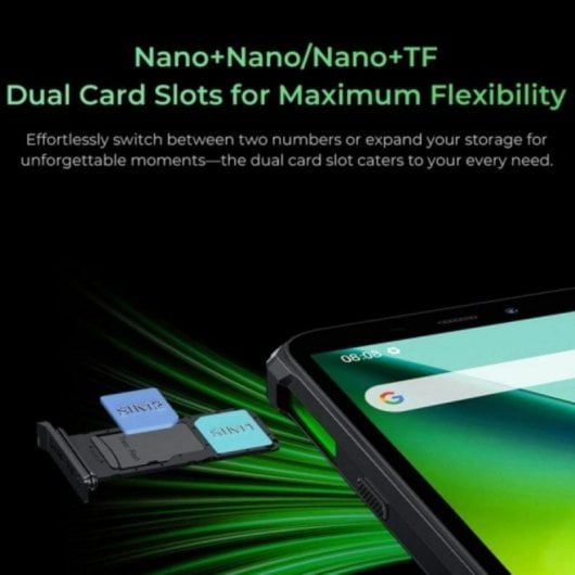Smartphone Oukitel G5 4GB RAM 64GB 6" Dual SIM Batería 6300mAh Rugerizado Android 14 Verde