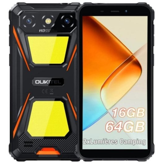Smartphone Oukitel G5 4GB RAM 64GB 6" Dual SIM Batería 6300mAh Rugerizado Android 14 Naranja