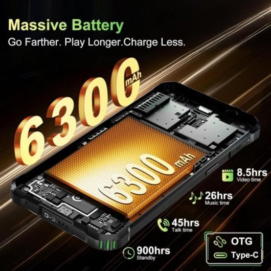 Smartphone Oukitel G5 4GB RAM 128GB 6" Dual SIM Batería 6300mAh Rugerizado Android 14 Verde