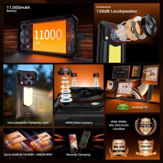 Oukitel WP53 Pro 4G 8GB 256GB Negro 6,52" Certificación IP68