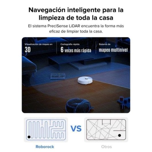 Aspirador Robô com Mopa Roborock Q7L5 Navegação LiDAR PreciSense 8.000 Pa Sistema Antienredos