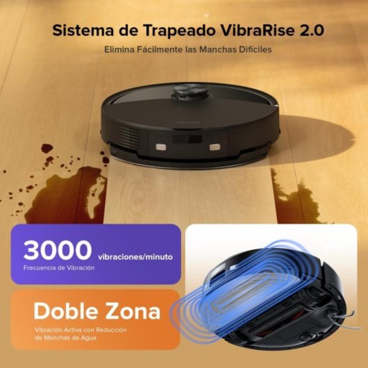 Roborock Q10 S5 Robot Aspirador Y Fregasuelos Succión Hyperforce De 10000 Pa, Negro
